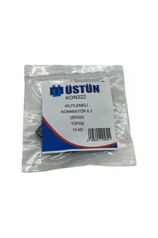 Tekli Konnektor Kilitlemeli Fiş Kılıfı Standart 6.3 Mm Siyah 10 Ad