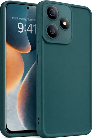 Realme C63 Uyumlu Kamera Çıkıntılı Mat Silikon Telefon Kılıfı Yeşil