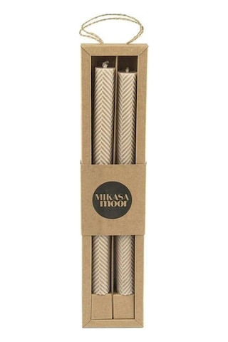 Balık Sırtı Kapicino Mat 25cm 2li Mum Karışık