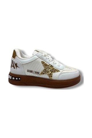 Pro Kids 5006-26 Anorak Simli Yıldız Desenli Kız Çocuk Sneaker Beyaz