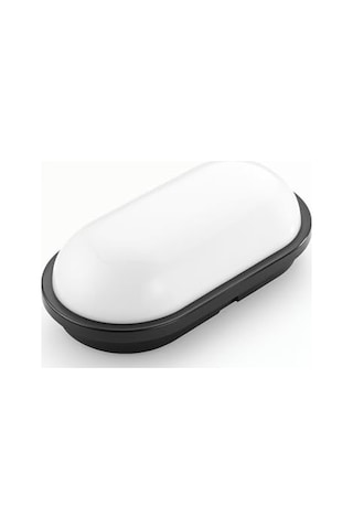 Aydos 15w Siyah Ip65 Oval Led Tavan Ve Duvar Lambası 1500 Lümen Beyaz Işık Su Ve Toz Geçirmez Banyo Bahçe Balk