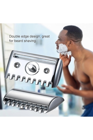 Adet Geleneksel Yedek Güvenlik Jilet Başlığı Krom Taraklı Çubuk Çift Kenarlı Güvenlik Jilet Başlığı Tıraş Açık Tarak Başlığı Erkek Berber Erkek Ev Kullanımı İçin