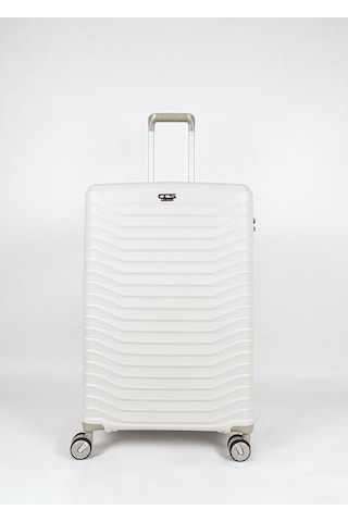 Ultra Dayanıklı 3'lü Set Valiz & Bavul Krem-1523 Krem