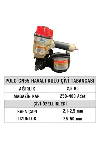 Polo CN55 Havalı Rulo Çivi Tabancası