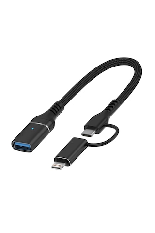 2in1 Type-c Ve Lightning Girişli Usb 3.0 Otg Adaptörü - Fc899