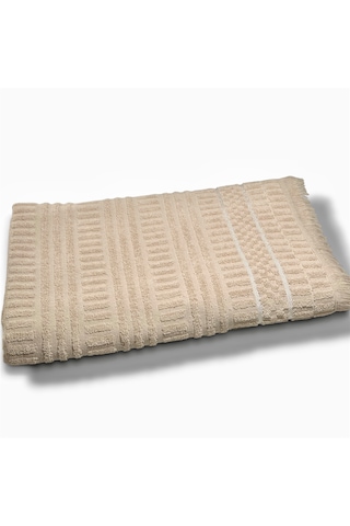 Botti Home %100 Pamuk Jakarlı Banyo Havlusu 100 X 150 Cm Çeyizlik Yumuşak Dokulu Havlu Bej