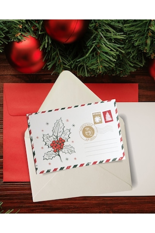 Yılbaşı Kokina Temalı Kartpostal Seti, Yeniyıl, Noel, Tebrik Ve H