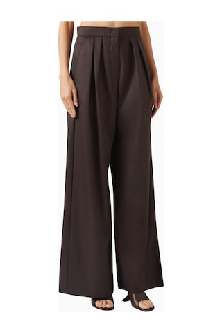Represent Crimp Wide - Leg Pants, Kahverengi Lüks Dokulu Geniş Paçalı Pantolon Siyah-kahverengi
