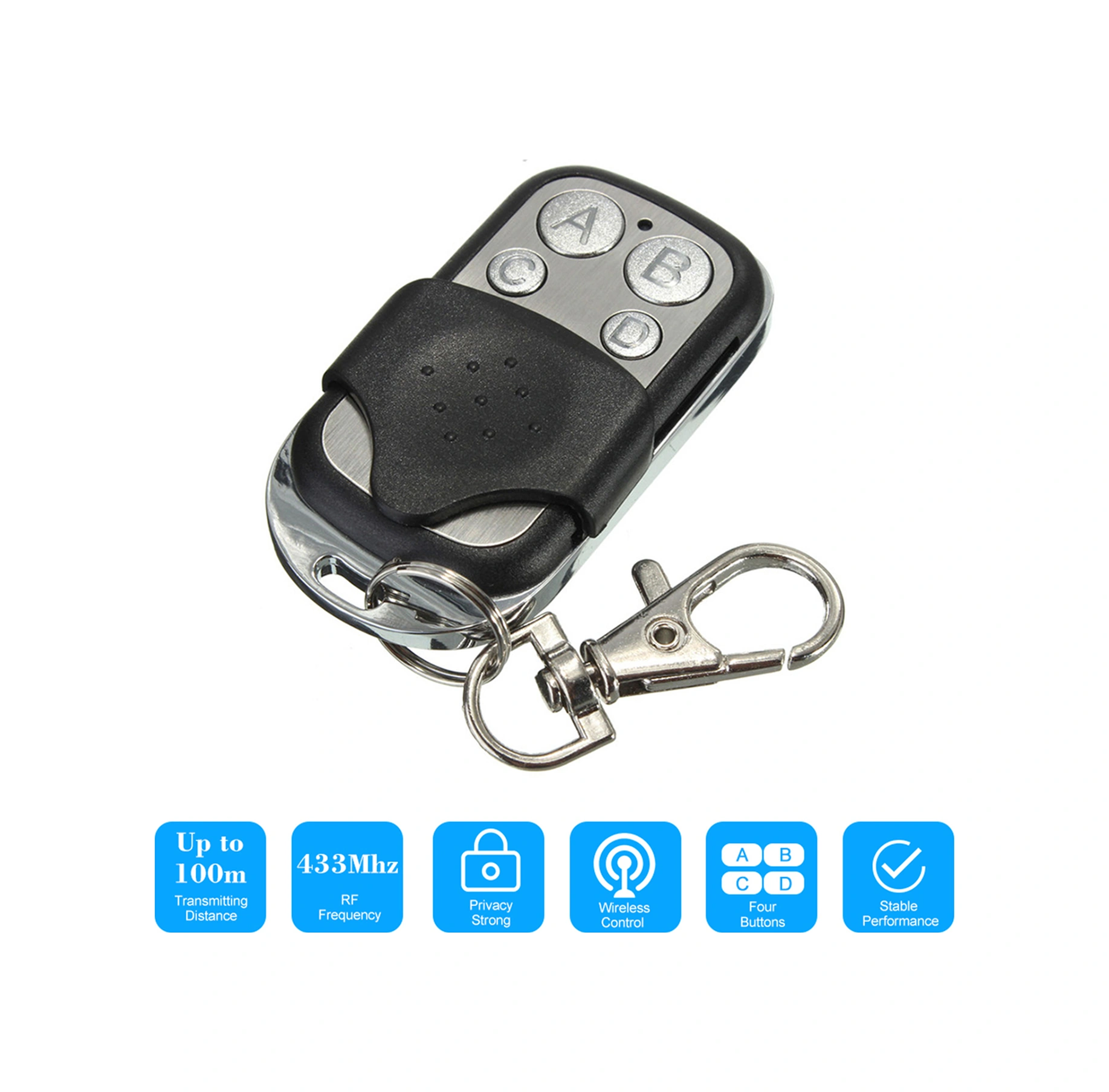 Youtek 433mhz 4 Tuşlu Akıllı Kopyalama Kumanda - Elektrikli Pencere/kapı İçin Kopyalama Fonksiyonu, 12v Pil Dahil Model: Ak12