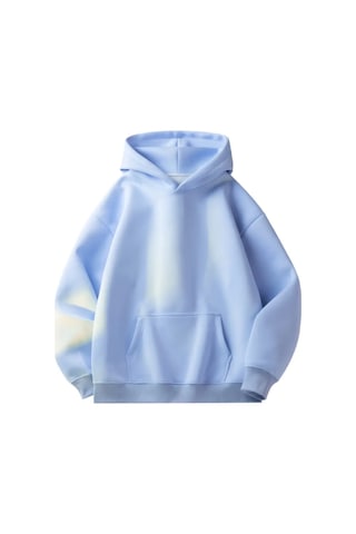 Tarz Cool Erkek Kapüşonlu Oversize Sweatshirt Mavi