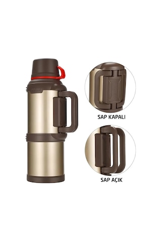 Kampcı Paslanmaz Çelik Termos 4 Litre 48 Saat Sıcak-soğuk Gold 9009 Altın