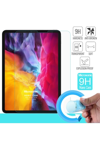 Microsonic iPad Uyumlu Pro 11 Uyumlu`` 2022 4. Nesil (A2759-A2435-A2761-A2762) Nano Cam Ekran Koruyucu