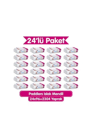 Paddlers Islak Mendil 2304 Yaprak (24 Paket x 96’lı) – Koli
