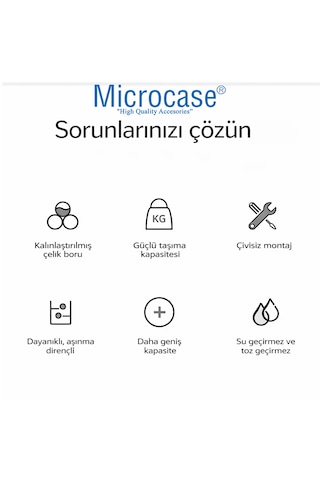 Microcase Metal Portatif 9 Asma Bölmeli Elbise Kıyafet Askısı Al5481 Siyah
