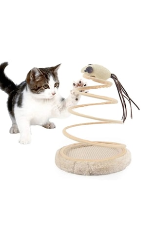 Tineke Yaylı Fareli Çember Hacı Yatmaz Kedi Oyuncağı 23x14 Cm 1 Adet