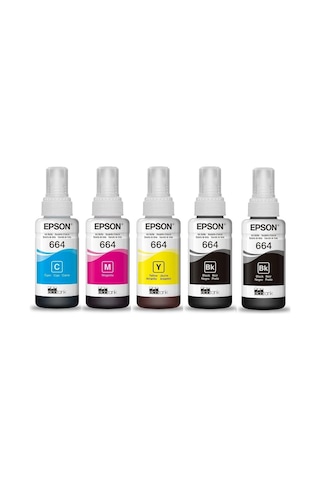 Epson T664 Mürekkep 4 Renk 1 Tüp Siyah