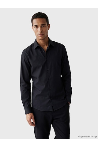 Lcw Vision Siyah Slim Fit Erkek Gömlek