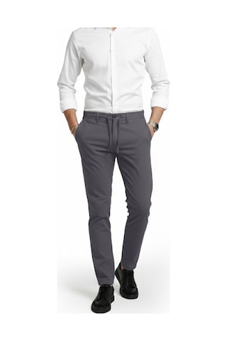 Deepsea Erkek Füme Likralı Gofre Kumaş Beli Lastikli İpli Slim Fit Günlük Pantolon 2600650 Füme