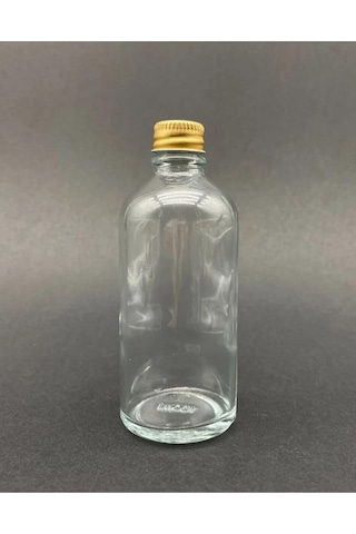 12 Adet Şeffaf Cam Shot Şişesi Sızdırmaz Gold Metal Kapaklı Kolonya Koku Süs Çok Amaçlı Şişe 100ml Genel