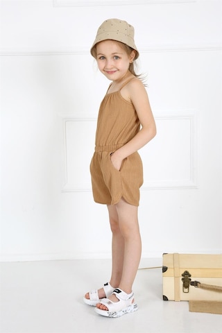 Luess Kız Çocuk Kahverengi Şort Tulum-kahverengi Kahverengi