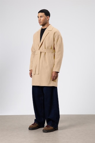 Vamos Kemerli Oversize Kaşe Kaban Bej