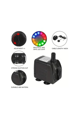 Honeybeeshop 1 Adet 16w Led Işıklı Su Pompası Akvaryum Ve Kaya Bahçesi Dekorasyonu İçin Balık Tankı Hava Pompası 220v