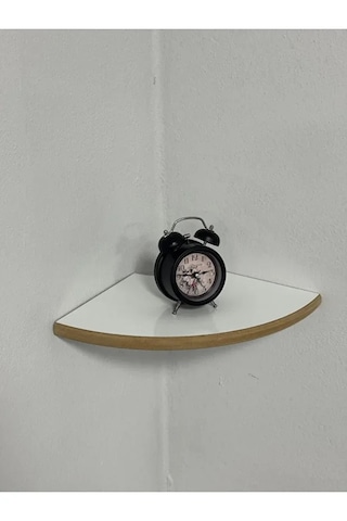 Yuvarlak Oval Köşe Raf, Rafın Kesik Köşesi, Beyaz Rustik Raf