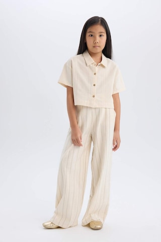DeFacto Kız Çocuk Wide Leg Geniş Paça Pamuklu Pantolon D9132A825SPBG285 Bej