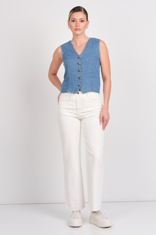 Only Kadın Onlırıs Kolsuz Düğmeli Jean Yelek 15337941 Indigo Indigo