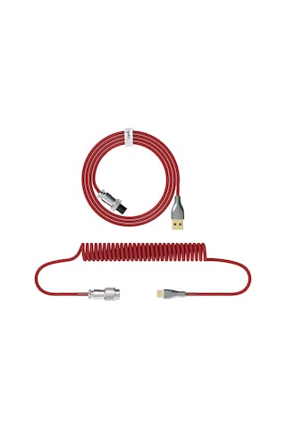 Yaozixa Mekanik Klavye İçin Genişletilebilir Usb-c Nylon Örgü Kablosu Kırmızı - 2.2m Uzunluk, Tipo-c/usb Arayüzü