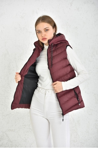 Wapp Unisex Bordo Mikro Jel Dolgu Çıkarılabilen Fermuarlı Kapüşon Çok Renkli