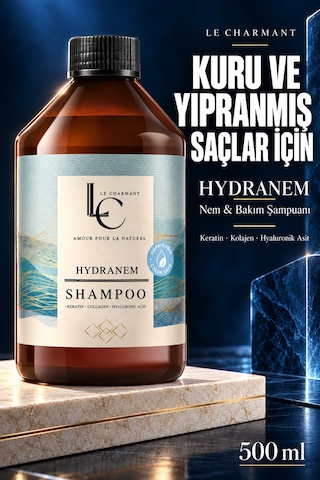 Kuru Ve Yıpranmış Saçlar İçin Şampuan Yoğun Nem & Onarım Keratin Ha Sülfatsız Tüm Saç Tipleri