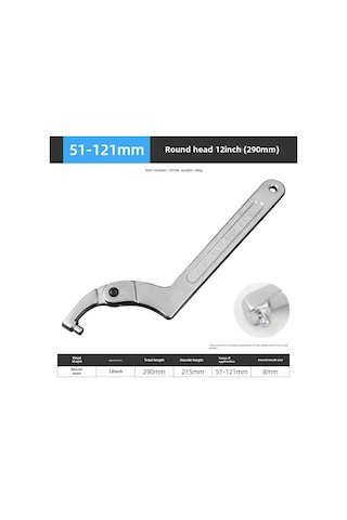 Aubyhe Sentian Alyazı Su Sayacı Kapağı Ve Boru Montajı İçin Ayaklı Yarıay Wrench, 51-121mm Aralığında, Ergonomik Tutuş Ve Dayanıklı Alaşım Malzeme