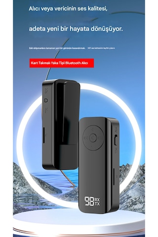 Bluetooth Adaptör 2in1 Alıcı Verici Bluetooth 5.3 Receiver Aux Wireless Araç Hoparlör Bluetooth Kiti
