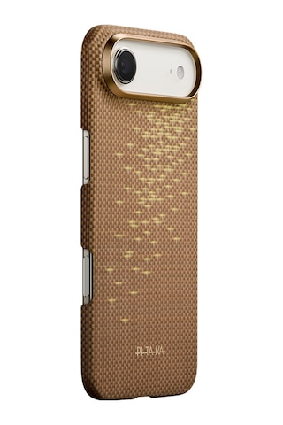 Apple Uyumlu iPhone 17 Air Kılıf M-safeli Aramid Fiber Pitaka Glints Of Gold Ultra Slim Serisi Kapak Gold Gold