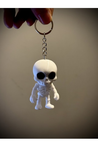 Sevimli Flexi İskelet Anahtarlık Ve Dikiz Aynası Süsü- Tatlı Eklemli Mini Kafatası İskelet