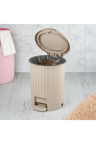 Bas Aç Mekanizmalı Pedallı Çöp Kovası, Banyo Ve Mutfak İçin Çok Amaçlı Plastik Çöp Kutusu, Renk Varyasyonlu Pratik Ev Tipi Atık Kovası Gri Çok Renkli