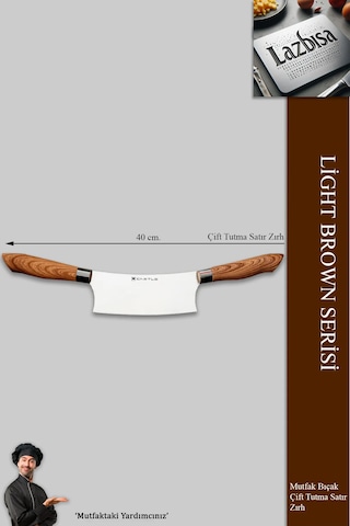 Light Brown Seri Mutfak Bıçak Kıyma Çift Tutma Zırh Mft-567