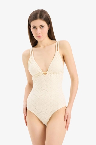 Defacto Regular Fit Nakışlı Brode Mayo B6898AX24SM Ekru