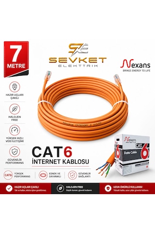 Nexans 7 Metre Cat6 Data Kablosu Turuncu Halojen Free Patch Cord Nexans 7 Metre Cat6 Data Kablosu Turuncu Halojen Free Patch Cord