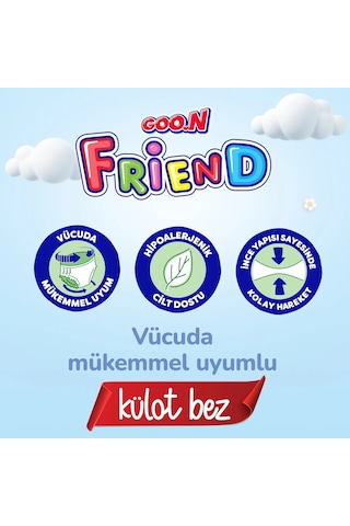 Goon Friend Külot Bebek Bezi 5 Numara 12-17 KG Junior 48 Adet 2'li