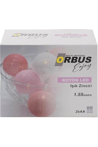 Orbus Koton Led Işık Zinciri - Renkli - 1,55 M Renkli