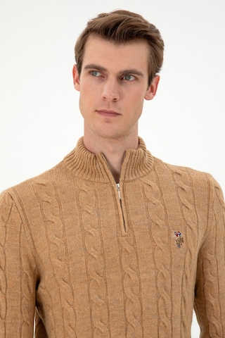 U.s. Polo Assn. Erkek Camel Melanj Kazak /triko 50293140-vr122 Camel Melanj