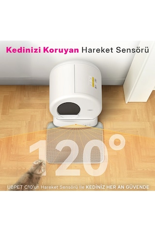 UBPet C10 Pro Kameralı Akıllı Kedi Tuvaleti App Kontrol Akıllı Sensörler Sessiz Çalışma - Koku