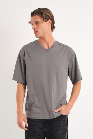 Alexander Gardi Alexandergardı V Yaka Oversize T-shirt E24-742a Koyu Gri