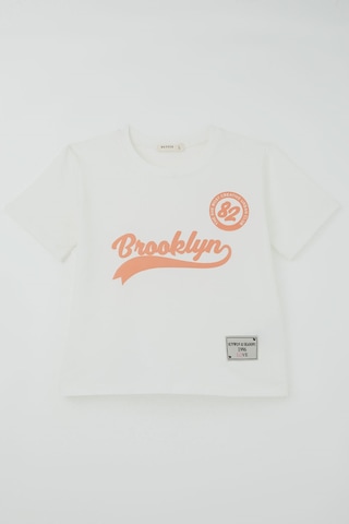 Breeze Kız Çocuk Pantolonlu Takım Brooklyn Yazı Baskılı Bağcıklı 8-14 Yaş, Ekru