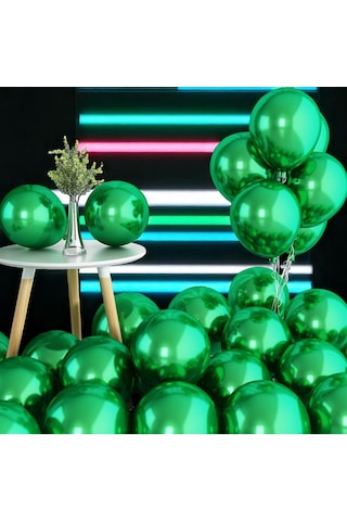 Ultra Yüksek Kalite 50 Adet Koyu Yeşil Krom Balon Aynalı Parlak Metalik Balon Krom Koyu Yeşil Balon YEŞİL