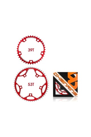 Ebitda West Bıkıng 2 Parça 53t-39t Yol Bisikleti Alüminyum Alaşımlı Kırmızı Kırmızı