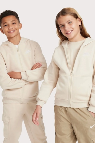 Nike Sportswear Full-zıp Fermuarlı Kapişonlu Çocuk Sweatshirt Krem Krem