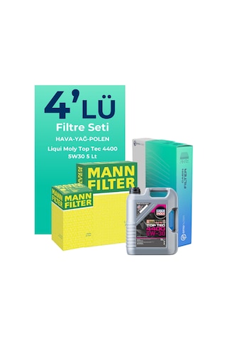 Mann Renault Fluence 1.5 Dizel Filtre Bakım Seti Liqui Moly Motor Yağlı (2010-2016) 4 Lü -